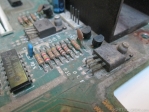 The condition of the motherboard before cleaning / repairing