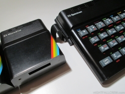 ZX Microdrive and Spectrum close-up