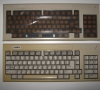 Commodore Amiga 1000 (keyboard new outer case vs yellowed case)