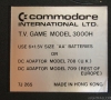 Commodore TV Game Model 3000H (console label)